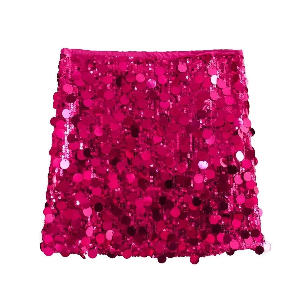 Party Club Stage Show Mini Skirts for Women Clothing Fashion Clothes Sexy Streetwear Dance Bling Sequined Hot Girls