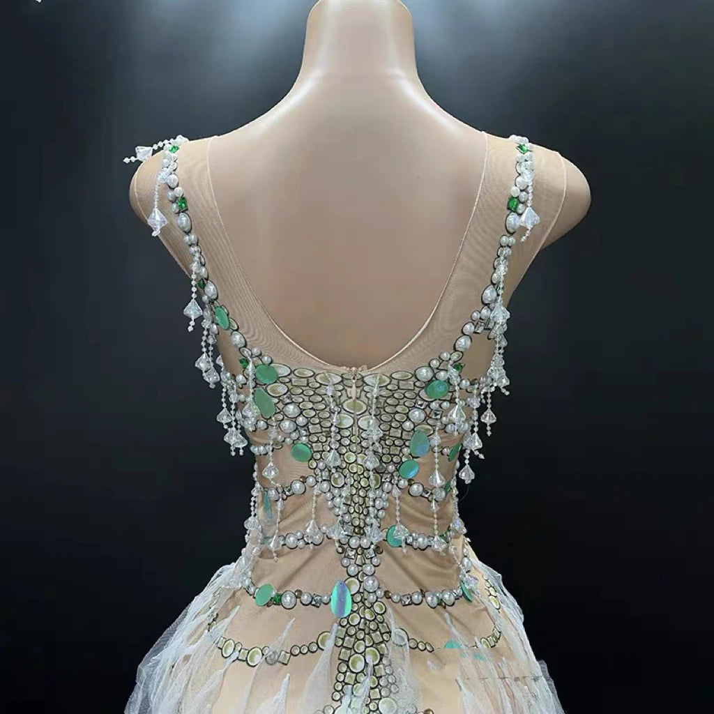 New sexy side slit dance performance costume, birthday party, socialite live house outfit