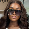Oversized Hollow One-Piece Sunglasses Women Big Frame 2024 Luxury Brand Special-Shaped Sun Glasses For Ladies Eyewear Shades