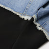Women Vintage Fashion Blazer Denim Patchwork Jackets 2022 Autumn Winter Irregular Coat Women Long Sleeve Loose Korean Outerwear