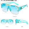 2023 Luxury Big Square Sunglasses Women Brand Designer Retro Blue Sun Glasses For Female Oversized Black Shades Oculos UV400