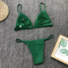 Bikini 2025 New Women's Split Solid Color Adjustable Size Swimsuit
