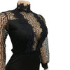 Fashion Women's Clothing Hollow Long-sleeved Loose Wide Leg Jumpsuits Overall Pants Solid Color Sexy Lace