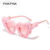 NEW Trendy Rectangle Sunglasses Women Punk Plush Sun Glasses Ladies UV400 Shades Fashion Funny Decor Eyewear