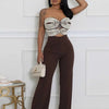 Women Summer Strapless Jumpsuit Sexy One Piece Outfits Cut Out Waist Party Jumpsuit Clothing Lady Full Length Backless Jumpsuits