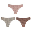 TrowBridge 3PCS/Set Women's Panties Fashion Leopard Bikini Sexy Thongs Seamless Underwear Satin Lingerie Sport Fitness G-Strings