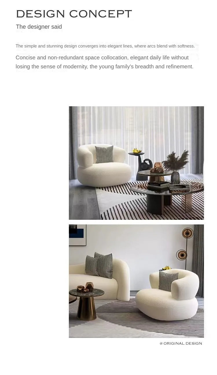 Small unit living room balcony leisure small sofa lamb wool single sofa ins style lazy sofa chair