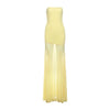 Weird Puss Patchwork See Through Dress Women Elegant Solid Pleated Strapless Sleeveless Backless Slim Banquet Party Vestidos