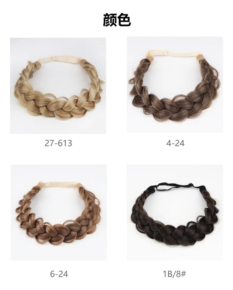 Synthetic Premium Adjustable Handmade Braided Elastic Band Hair Fashion Braiding Hair Headband Headwear For Women