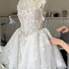 Cathy White Mini Tulle Prom Dresses Spaghetti Strap فساتين السهرة Customized Sleeveless Princess Flowers Vestidos De Noche 2024