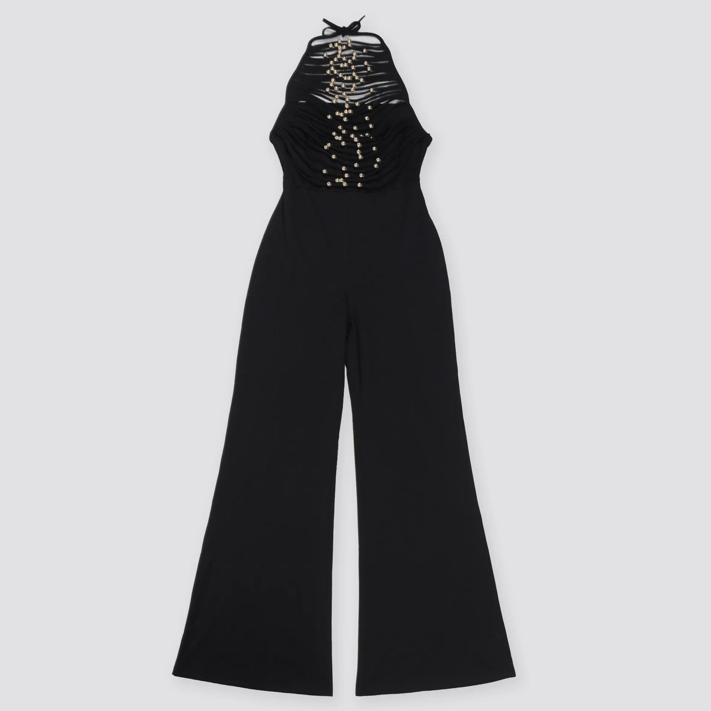 Joskaa 2025 Summer Elegant Hollow Halter Lace-Up Jumpsuits Women Hipster Sexy Backless Skinny One Piece Rompers Party Clubwear