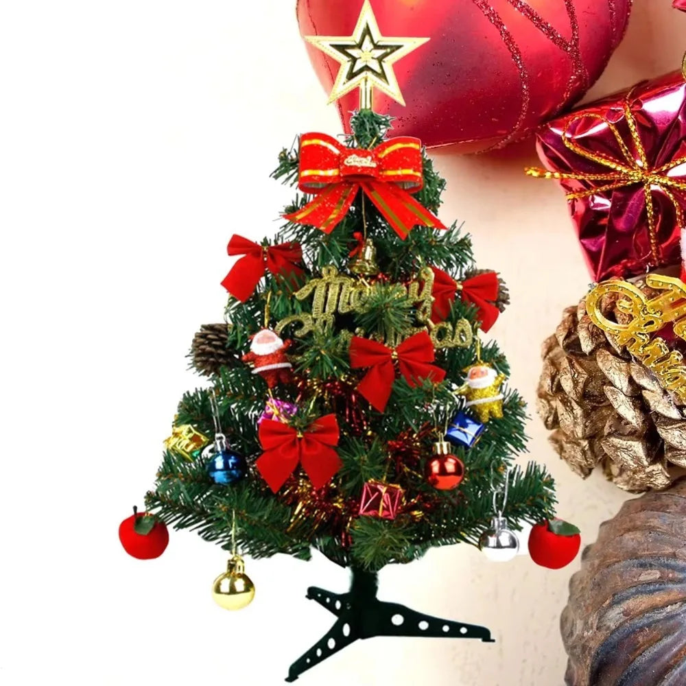 30/45cm Mini Christmas Tree New Year Gift Party Decoration Artificial Christmas Tree LED Light DIY Handicraft Xmas Tabletop Tree