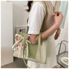 Trendy Lightweight Casual Bow Decor Straw Bag Hollow Out Knitted Flower Tote Bag Large Capacity Shoulder Bag For Teen Girl Women