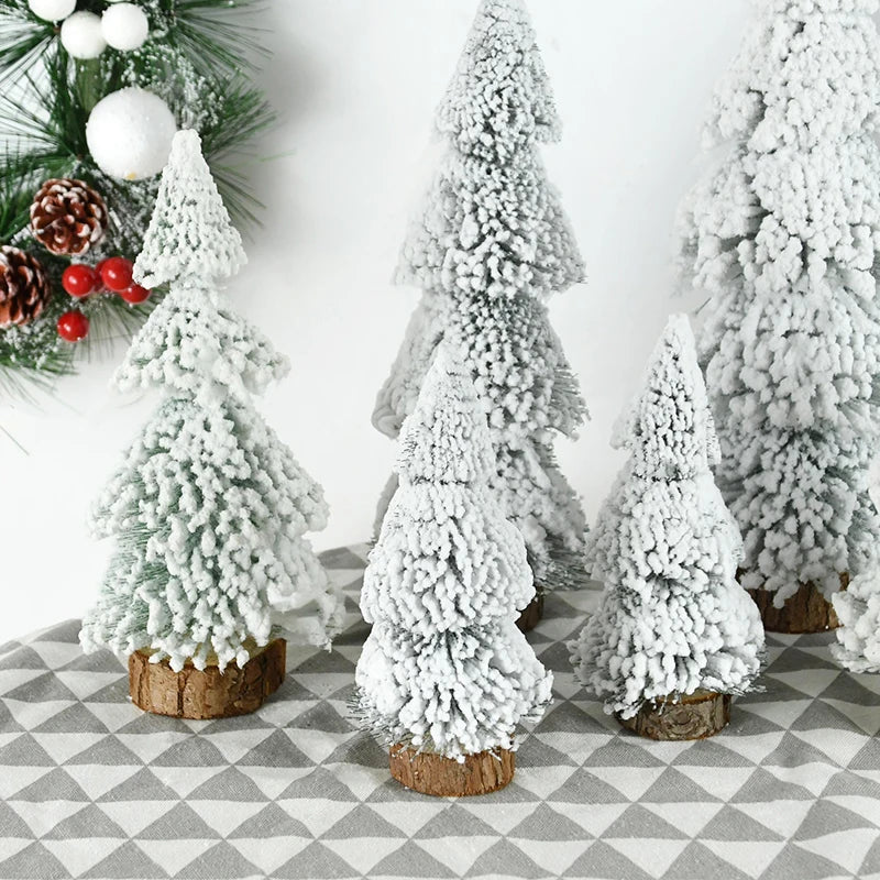 20/29cm Mini Christmas Tree Desktop Ornaments Artificial Plants Pine Needle Tree With Xmas Balls New Year Party Home Decor Gifts