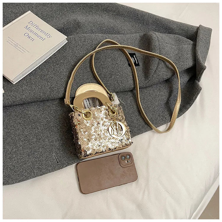 Sparkly Glitter Mini Evening Bag for Women, Designer Crossbody Shoulder Purse, Luxury Party Wedding Clutch, Unique Boutique Gift