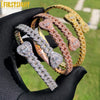 2025 New Iced Out Bling Opened Heart Flower Charm Bracelet AAA CZ Zircon Butterfly Bangle For Men Women Hip Hop Luxury Jewelry