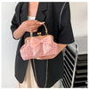 Glittering Chain Plaid Pattern Evening Bag For Women Bow Decor Shoulder Bag, Fashionable Elegant Clutch, Women‘s Crossbody Bag