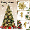 Silver Glitter Christmas Flowers Silver Xmas Tree Artifical Flower Ornaments Merry Christmas Decoration For Home Party New Year