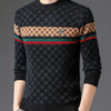 Brand 2023 Autumn High End Mens Velvet Knit Sweater Tops Designer Classic Casual Wool Pullover Fashion Soft Warm Winter Clothing