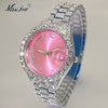 MISSFOX Pink Women Watches Luxury Small Face Elegant Quartz Watch For Ladies Icy Look Party Jewelry Mini Babe So Cute Arm Clock