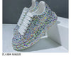 Leather Women Shoes Autumn Spring  New Style Fashion Platform Shoes Ins Platforms Sneakers Tide Shine Bling Rhinestone Shoes