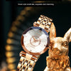 SENO Ocean Star Women Crystal Watch 2024 Top Brand Luxury Rose Gold Women Bracelet Watch for Ladies Wrist Watch Relogio Feminino