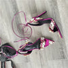 2024 Luxury Rhinestone Pointed Sandals Prom Super High Heel Sandals Slim Heel Dress Show Sandals Oversized 34-43 Women's Shoes