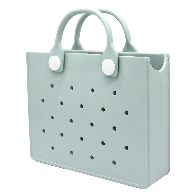 EVA Large Leather Shoulder Bag Handbag Tote Bag Storage for Women Casual Waterproof Beach Bag Hole Fit Charm Fashion Storage Bag