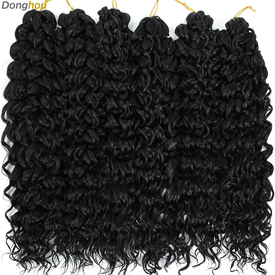 Beach Curl Crochet Hair Gogo Curl Crochet Hair 18 Inch Ombre Brown Blonde Bug Ginger T30 Synthetic Deep Wave Twist Crochet Braid
