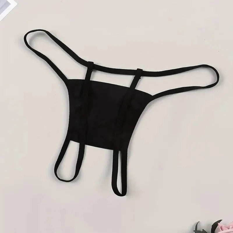 Sexy Silhouette Slogan Print Lingerie Seductive Women's Underwear Thongs Super Hot G-string Thin Strap Low Waist Elastic T-back