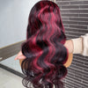 1b/99j Burgundy Highlight Body Wave 13x4 HD Lace Front Human Hair Wig Brazilian 30 32 Inch Colored 13x6 Lace Frontal Wigs 200%
