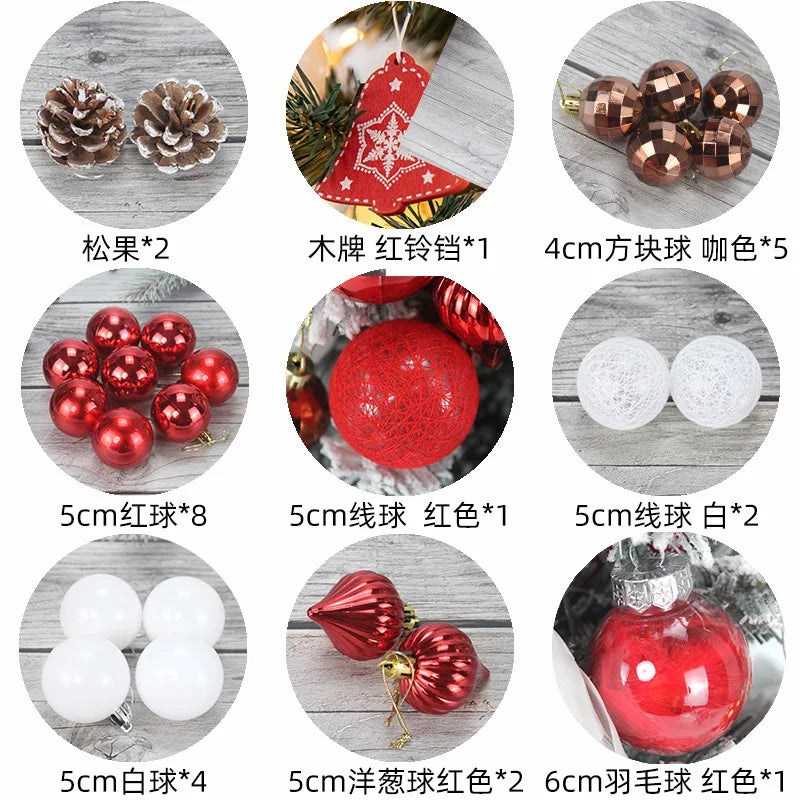 45/60cm DIY Christmas Tree With LED Light Mini Desktop Tree Christmas Decoration New Year Gift Home Christmas Ornaments