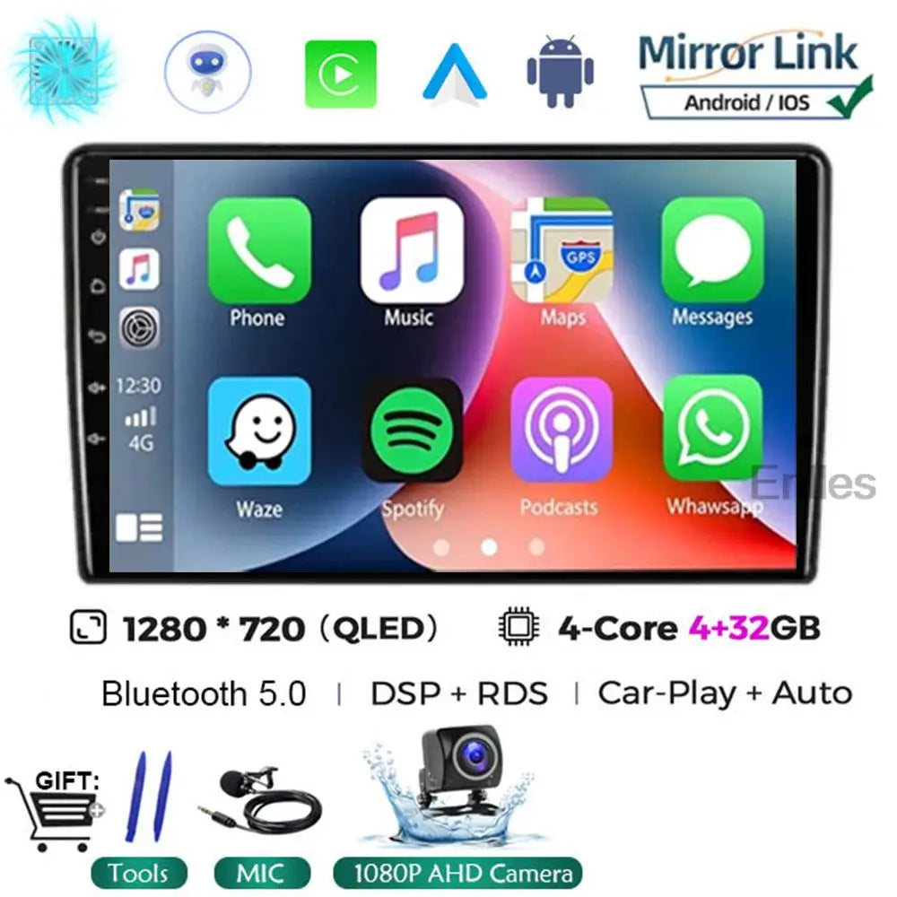 For Nissan NP300 NAVARA Platform Chassis D40 Pathfinder R51 2004 - 2012 8+256G Car Radio Wireless CarPlay Android 13 QLED Screen