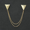 Fashion Gentleman Tassel Brooch For Men Suit Shirt Collar Triangle Wings Chain Lapel Pin Metal Retro Wedding Accessories