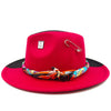 Fedora hat nubuck leather elastic webbing concave top wide brim hat for men and women autumn and winter hat  sombrero hombre