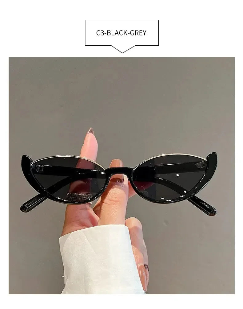 Half Frame Cat-eye Sunglasses Fashion Style Colored Women's Sunglasses Uv400 Fashion Shades Eyewear Summer Anti UV Sunglasses