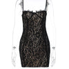 Dulzura Strap Lace  Mini Dress Patchwork Bodycon Party Elegant Club Outfits Y2K Clothes 2023 Summer Women Clothes Drop Shipping