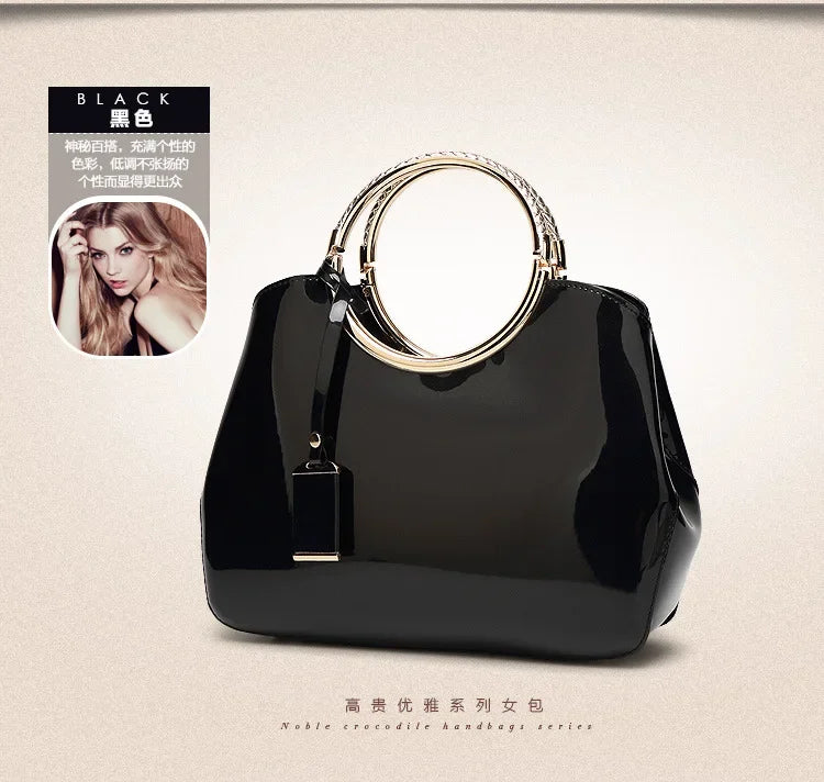 New European and American Fashion Foreign Trade Women'sShoulder Wedding Bag with Bright Surface Shoulder Handheld Bride Bag
