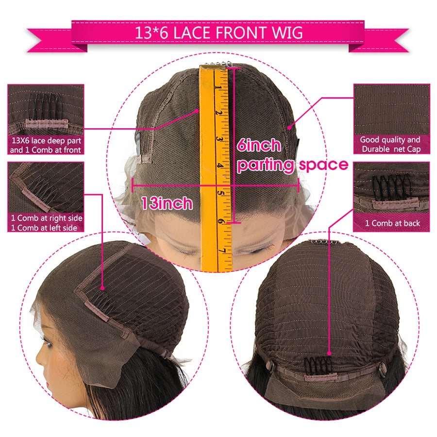 Topodmido Ombre Purple Color Short Hair Wig with Pre-Plucked Hairline Peruvian Hair Bob Lace Wigs with Dark Roots Lace Wigs