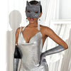 Shiny Cat Ear Masks Cosplay Halloween Party Costume Accessories Long Gloves Sexy Bling Kitten Half Masks