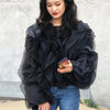 TWOTWINSTYLE Elegant Patchwork Ruffles Chiffon Blouses Women O Neck Lantern Long Sleeve Loose Shirt Female Clothing Fashion