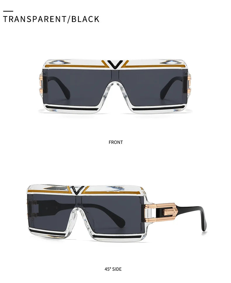 Modern Luxurious Sunglasses for Men Women Square Gradient Designer Unisex Brand Glasses Glamour Fashion Shades UV400