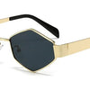 Polygonal Luxury Sunglasses Women Brand Fashion Rhombus Sun Glasses Woman 2024 Retro Vintage Metal Diamond Shades Eyewear