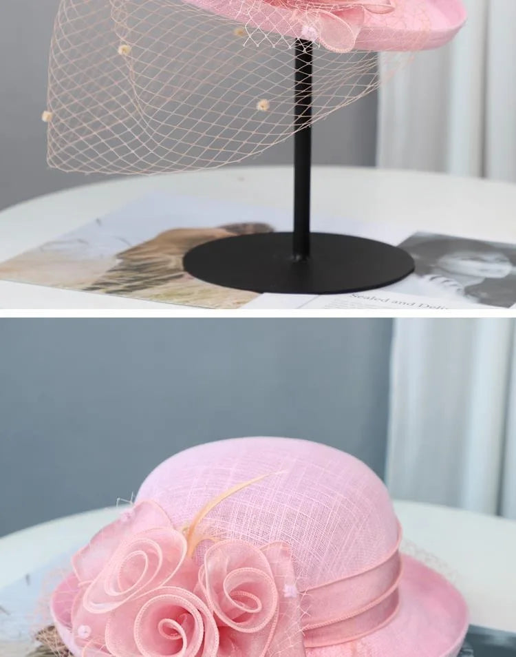 Flower Fascinators Races Hats For Women Elegant Banquet Fascinator Hat Girls Ladies Formal Wedding Dress Fedora Hats