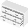 3 Pieces Bedroom Sets Queen Size Upholstered Bed with LED Lights, Nightstands, 3 Piece Wood Bedroom Furniture Set, White