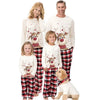 Christmas Family Matching Pajamas Set 2025 Mom Dad Kids Elk Print 2Pcs Clothes Baby Romper Family Look Soft Sleepwear Xmas Gift