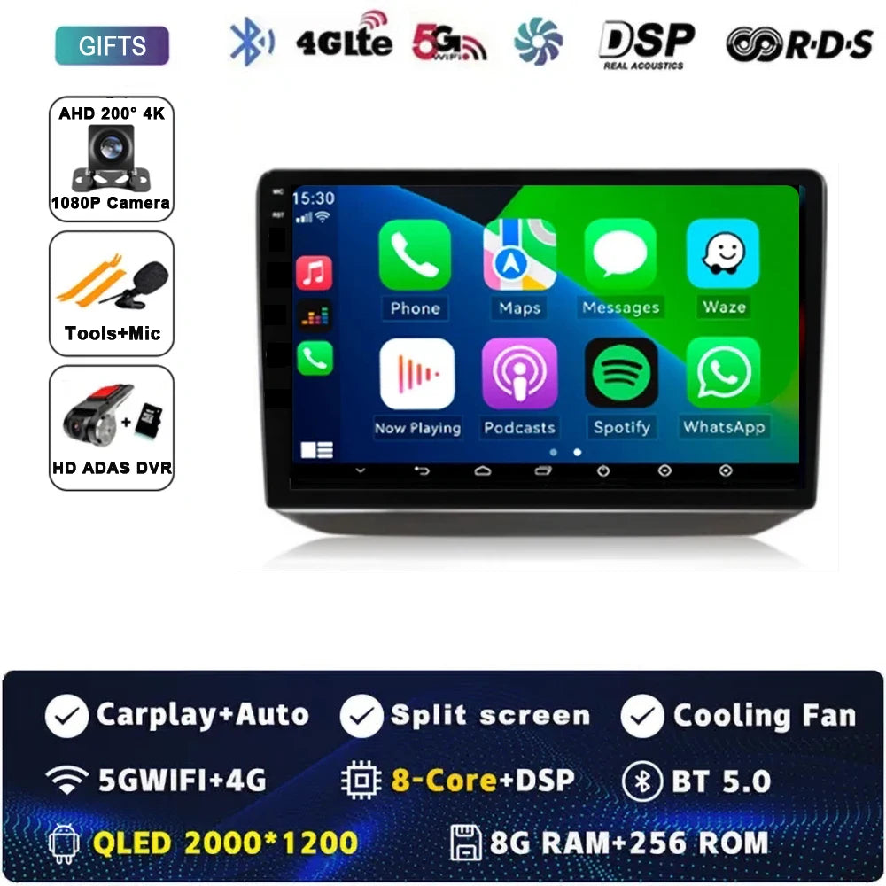 Android 14 Car Radio For Skoda Fabia 2 2007-2014 Multimedia Navigation GPS 4G WIFI Carplay Android Auto Player Carplay QLED 360