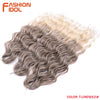 FASHION IDOL 24 Inch Synthetic Hair Water Wave Braiding Hair Extensions Ombre Rainbow color Deep Wave Curl Twist Crochet Hair