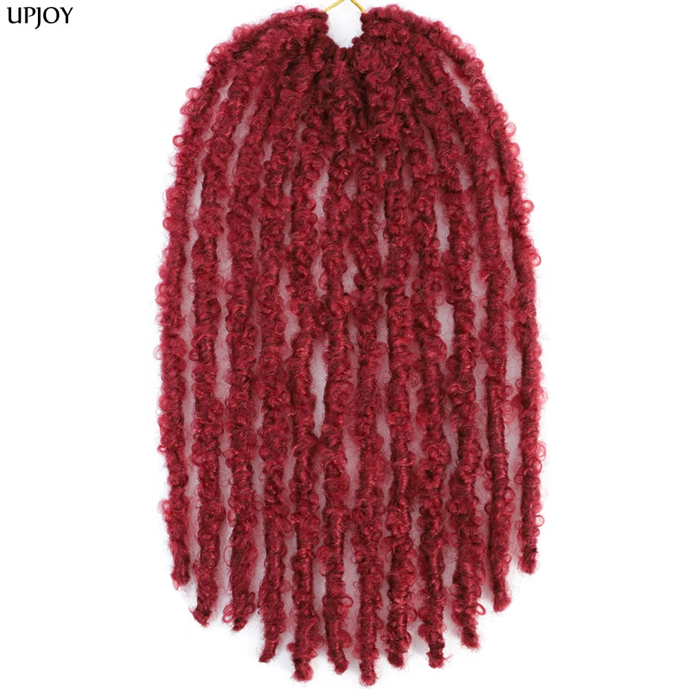14 12 inch Butterfly Faux Locs Crochet Hair Braids Pre looped Distressed Goddess Butterfly Soft Locs Crochets Braids Cheveux Lok