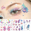 3D Fairy Butterfly Wings Shiny Tattoo Sticker Waterproof Eyes Face Body Art Fake Tattoos For Women Makeup Dance Music Festival